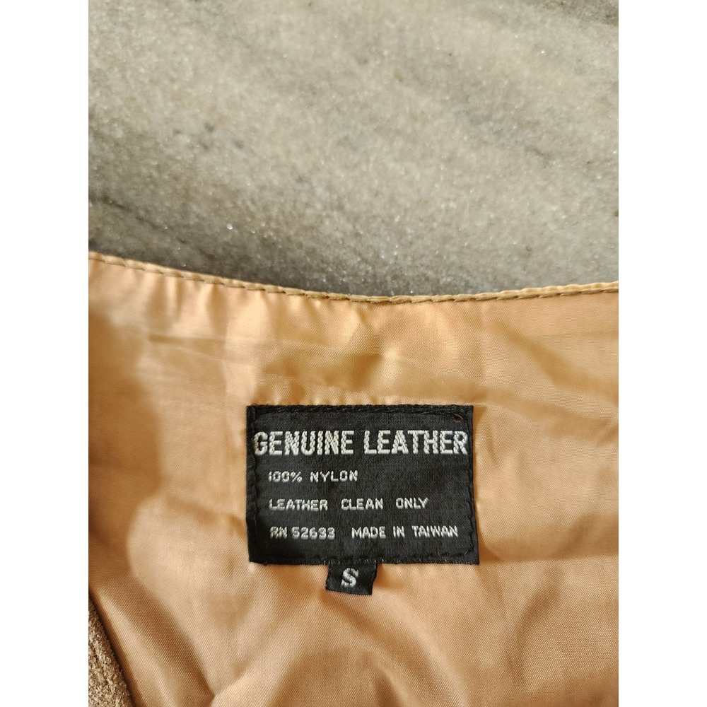 Vintage Genuine Leather Suede Vest Tan Beige Western Boho V-Neck Small - Picture 4 of 7